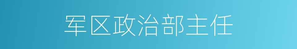 军区政治部主任的同义词