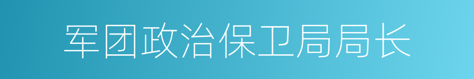 军团政治保卫局局长的同义词