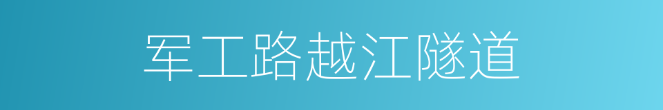 军工路越江隧道的同义词