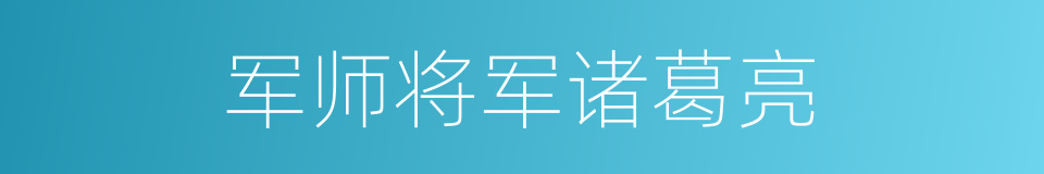 军师将军诸葛亮的同义词