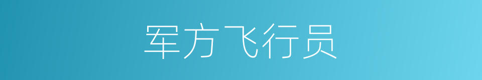 军方飞行员的同义词