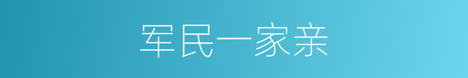 军民一家亲的同义词