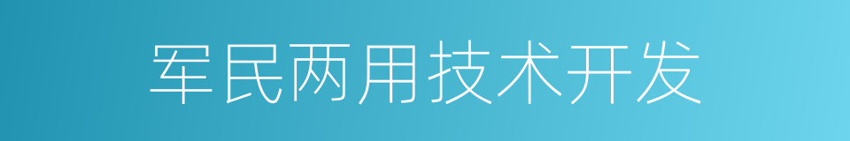 军民两用技术开发的同义词