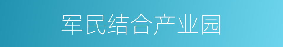 军民结合产业园的同义词