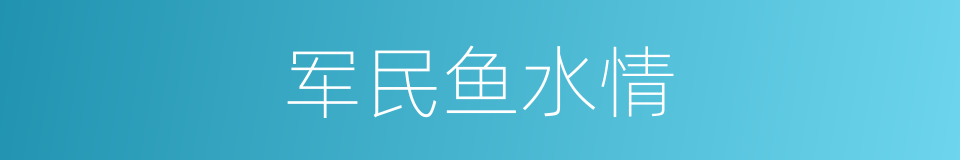 军民鱼水情的同义词