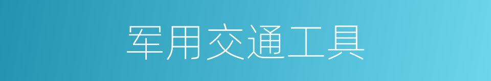 军用交通工具的同义词