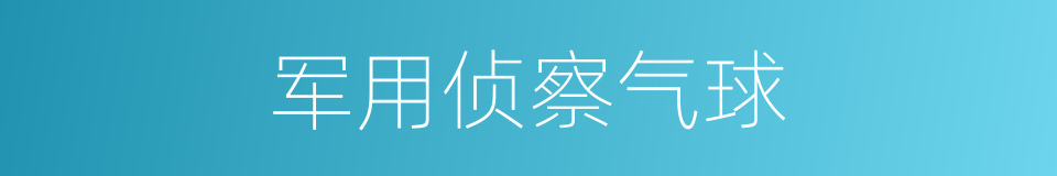 军用侦察气球的同义词