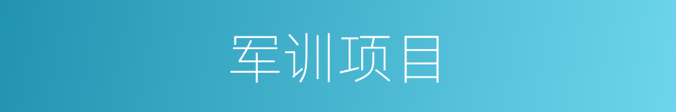 军训项目的同义词