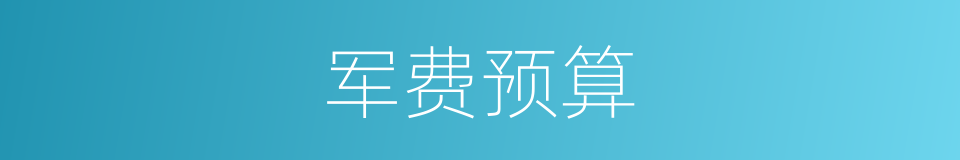 军费预算的同义词