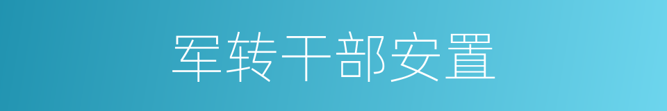 军转干部安置的同义词