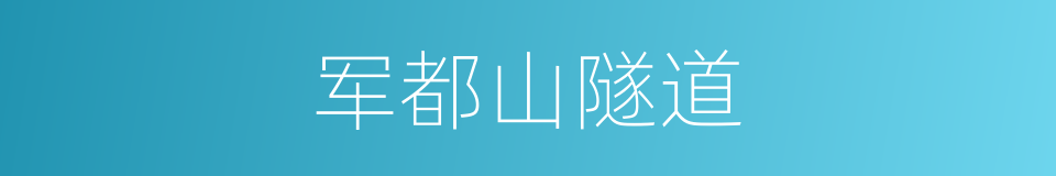 军都山隧道的同义词