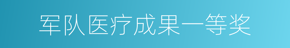 军队医疗成果一等奖的同义词