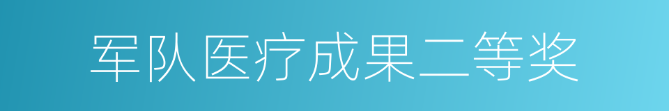 军队医疗成果二等奖的同义词