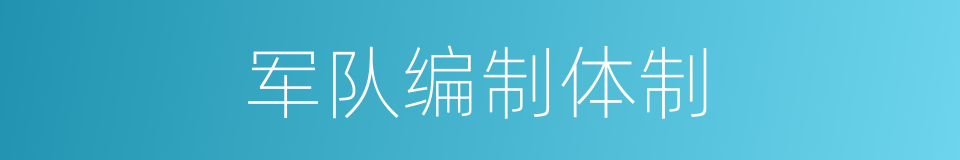 军队编制体制的同义词