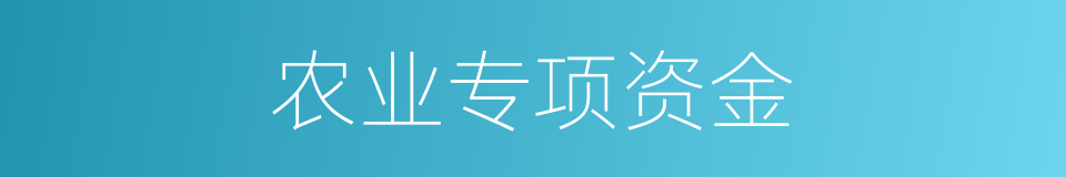 农业专项资金的同义词