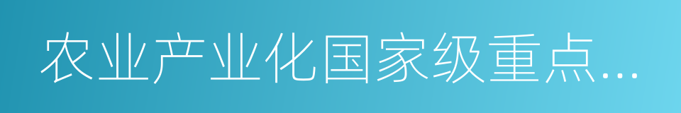 农业产业化国家级重点龙头企业的同义词