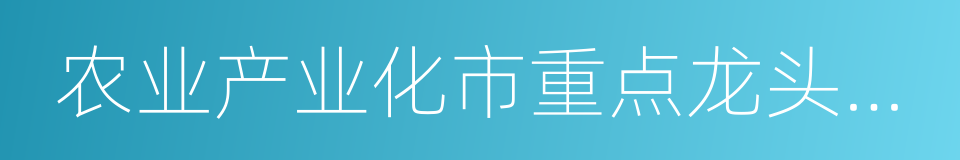 农业产业化市重点龙头企业的同义词