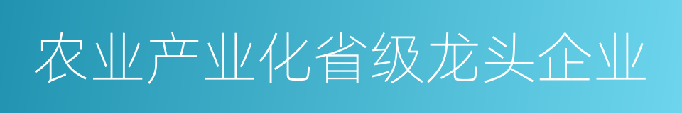 农业产业化省级龙头企业的同义词