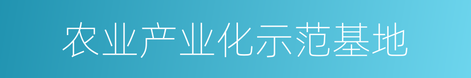 农业产业化示范基地的同义词