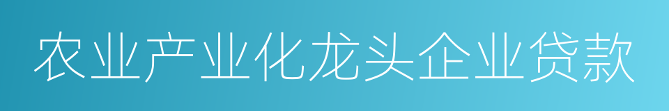 农业产业化龙头企业贷款的同义词