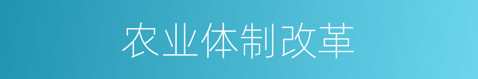 农业体制改革的同义词