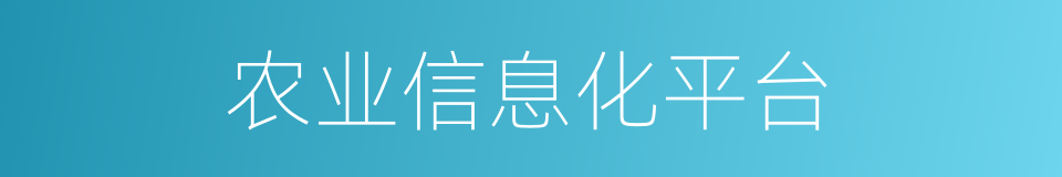 农业信息化平台的同义词