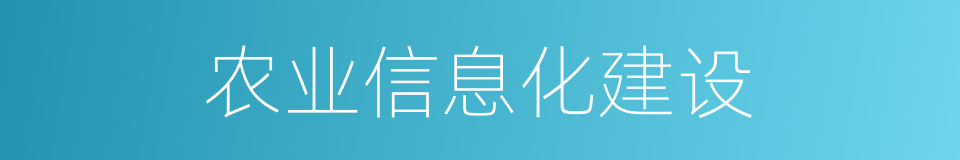 农业信息化建设的同义词