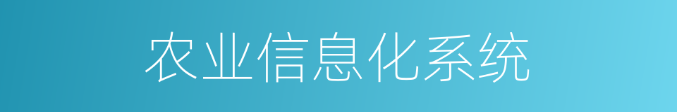 农业信息化系统的同义词