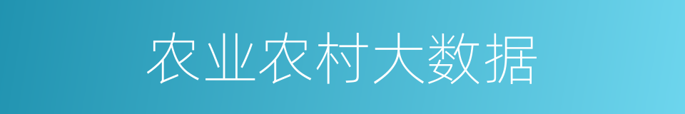 农业农村大数据的同义词