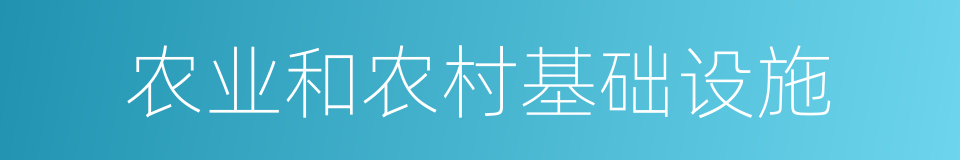 农业和农村基础设施的同义词