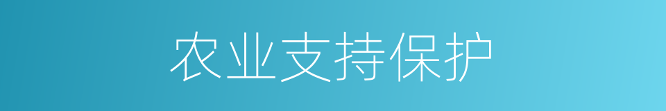 农业支持保护的同义词
