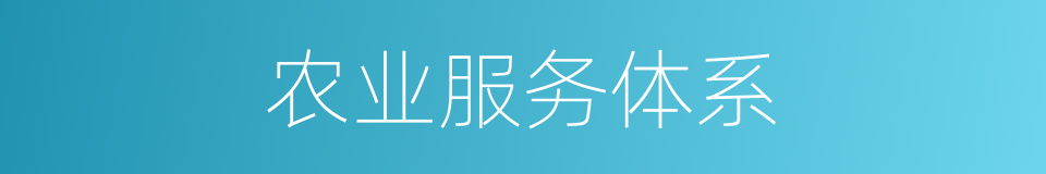 农业服务体系的同义词