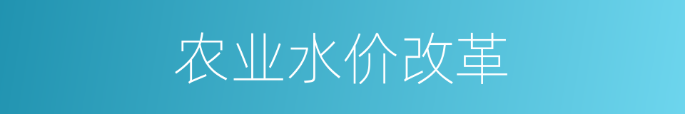 农业水价改革的同义词