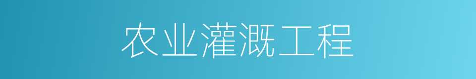 农业灌溉工程的同义词