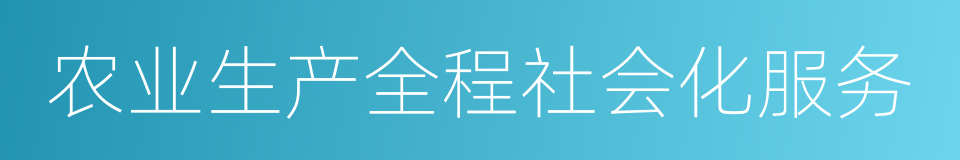 农业生产全程社会化服务的同义词