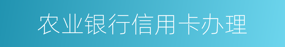 农业银行信用卡办理的同义词