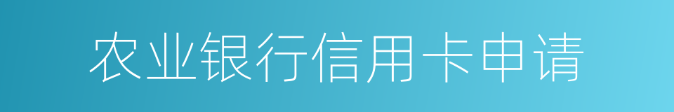 农业银行信用卡申请的同义词