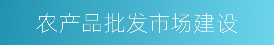 农产品批发市场建设的同义词