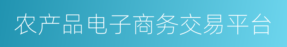 农产品电子商务交易平台的同义词