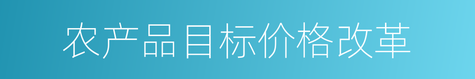 农产品目标价格改革的同义词