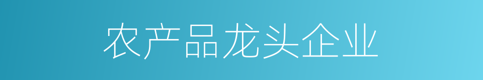 农产品龙头企业的同义词