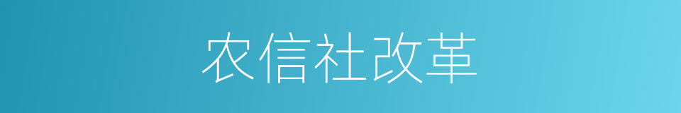 农信社改革的同义词