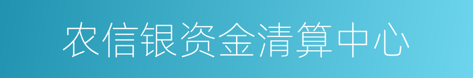 农信银资金清算中心的同义词