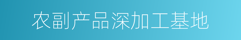 农副产品深加工基地的同义词