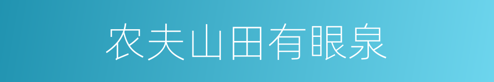 农夫山田有眼泉的同义词