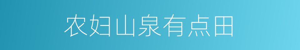 农妇山泉有点田的同义词