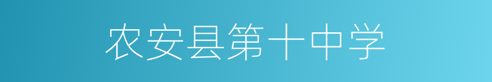 农安县第十中学的同义词