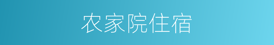 农家院住宿的同义词