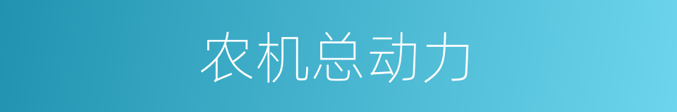 农机总动力的同义词