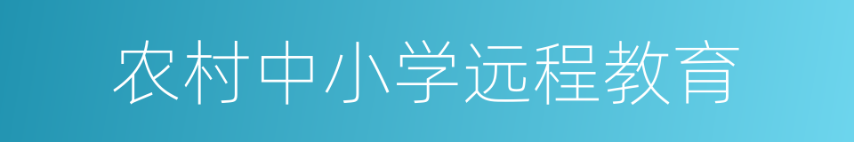 农村中小学远程教育的同义词